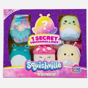 Squishville by Squishmallows Mushroom Frog Garden Party Squad 6 Pack